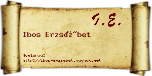 Ibos Erzsébet névjegykártya