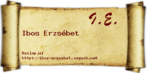 Ibos Erzsébet névjegykártya